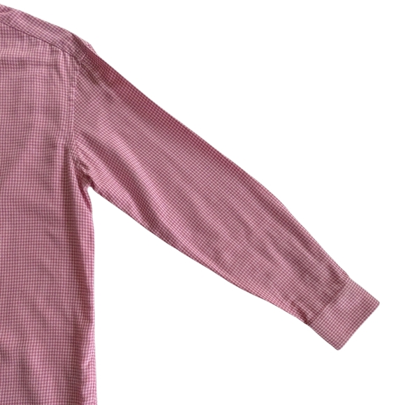 Ben Sherman Pink Houndstooth Dress Shirt Neck Size 15.5 - Picture 4 of 9